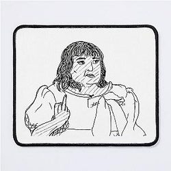 Angella Dravid strikes pose Poorly Drawn Taskmaster Mouse Pad