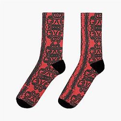 Red and Black Taskmaster Decoration Socks