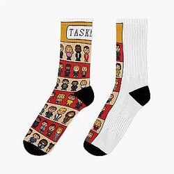 Pixel Art Taskmaster series 1-14 design New Socks
