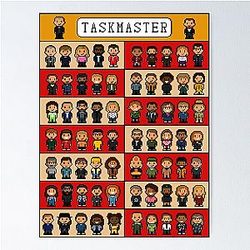 Pixel Art Taskmaster series 1-14 design Poster