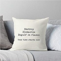 Taskmaster - Destroy, Engulf in Flames Throw Pillow