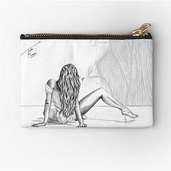 Tate McRae digital pencil drawing zipper pouch