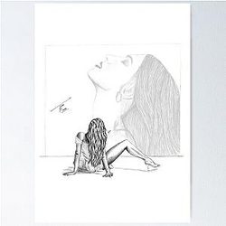 Tate McRae digital pencil drawing