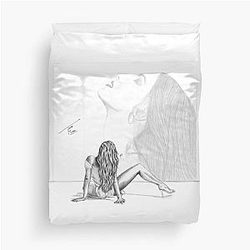Tate McRae digital pencil drawing Duvet