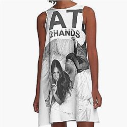 Tate McRae 2 Hands Poster A-Line Dress