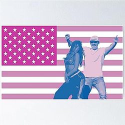 Morgan Wallen Tate McRaeie Pink Flag Fan Art Poster