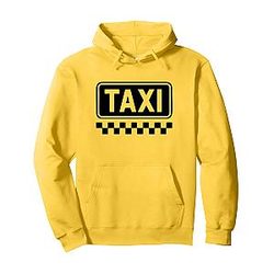 Yellow Taxi Costume Pullover Hoodie Adult Men Women Kids Taxi Driver Shirt