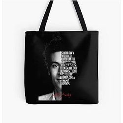 Black and white Ted Mosby How I Met Your Mother Quote. All Over Tote Bag