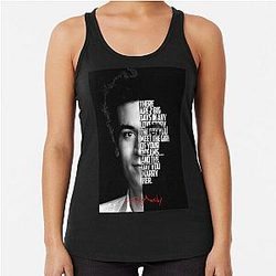 Black and white Ted Mosby How I Met Your Mother Quote Racerback Tank Top