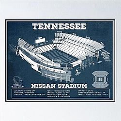 Tennessee Titans Nissan Stadium Vintage Football Poster