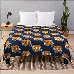 Tennessee Heart Football Helmet Throw Blanket