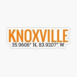 Knoxville, Tennessee with Coordinate Sticker