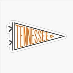 Tennessee Flag Postal Pennant Sticker