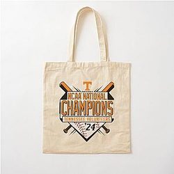 NCAA National Champions Tennessee Volunteers 2024 Shirt for National Baseball, Gift for Baseball Fan Cotton Tote Bag