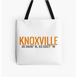Knoxville Tennessee with Coordinates  All Over Print Tote Bag