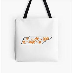 Tennessee Flowers Over Print Tote Bag
