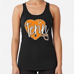 Tennessee Heart Football Helmet Racerback Tank