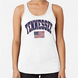 Retro Tennessee Shirt Gift for Women, Home State Sweatshirt, Christmas Gift for Her, 4th of July USA Patriotic Racerback Tank Top