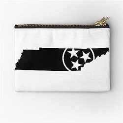 Tennessee Tri Star Black Zipper Pouch