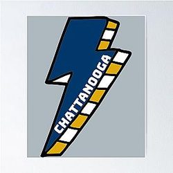 University of Tennessee at Chattanooga Lightning Bolt Poster
