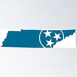 Tennessee Tri Star Lady Blue Poster