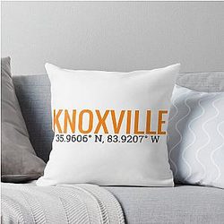 Knoxville Tennessee with Coordinates Throw Pillow