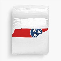 Tennessee Tri Star Flag Duvet Cover
