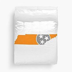 Tennessee Tri Star Vol Orange and Gray Duvet Cover