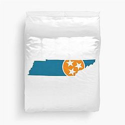 Tennessee Tri Star Lady Blue and Orange Duvet Cover