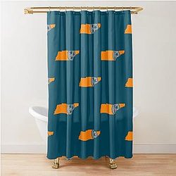 Tennessee Tri Star Vol Orange and Gray Shower Curtain