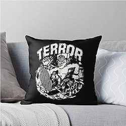 Vintage Terror Poster Throw Pillow