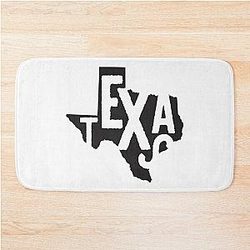 Texas State Design Abstract Lettering Graphic for Texas Gift Texas Map Bath Mat