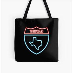 All Over Print Tote Bag, Pure Texan, Marfa, Luckenbach, Brownsville