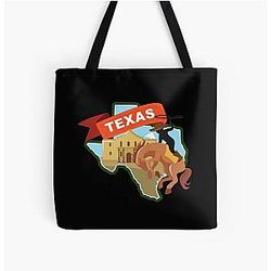 Pure Texan, Marfa Texas, Luckenbach, Brownsville Texas All Over Print Tote Bag