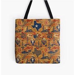 Texas Fabric Art: Lone Star State Color All Over Print Tote Bag