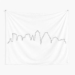 Austin, Texas City Skyline Silhouette Tapestry