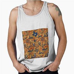 Texas Fabric Art Lone Star State Colors Tank Top