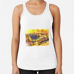 Darrell K Royal-Texas Memorial Stadium in Austin at sunset, Racerback Tank Top