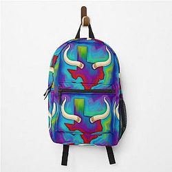 Colorful Texas Map Longhorns Backpack