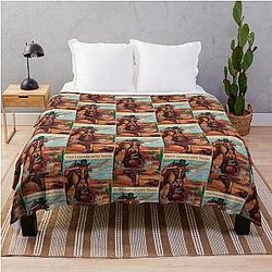 friendly moose with Texas Throw Blanket