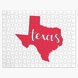 Red Texas State Jigsaw Puzzle
