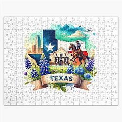Retro Texas Western Vibes 
Cowboy Design for T-Shirts Mugs & Stickers Jigsaw Puzzle
