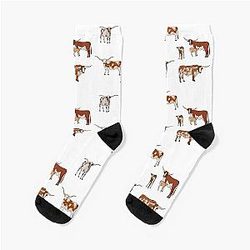 Texas Longhorn Pattern Socks