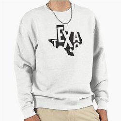 Texas State Design Abstract Lettering Graphic Pullover Sweatshirt