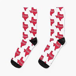 Red Texas State Socks
