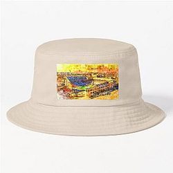 Darrell K Royal-Texas Memorial Stadium in Austin at sunset - Watercolor Bucket Hat