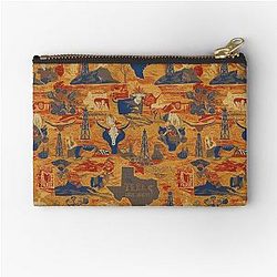 Texas Fabric Art Lone Star State Colors Zipper Pouch