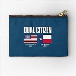 Dual Citizen Texas Independence War Liberty Vintage Zipper Pouch