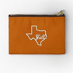 Texas Y'all in White Zipper Pouch