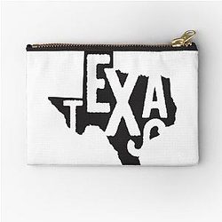Texas State Design Abstract Lettering Graphic Zipper Pouch